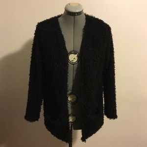 H&M Black Fuzzy Open Jacket